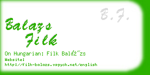 balazs filk business card